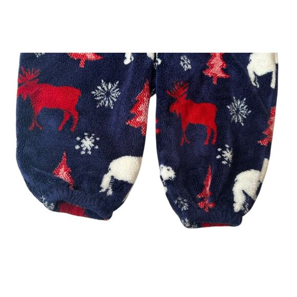 Vtg Quality Goods Canada Blue Moose Polar Bear Plush Fleece Bunting Snowsuit 24M - Picture 2 of 9